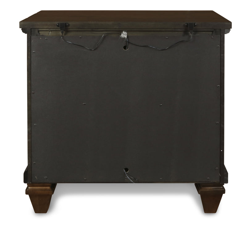New Classic Furniture Sevilla Walnut Two Drawers Nightstand