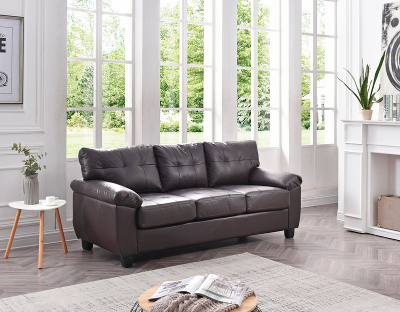 Glory Furniture Gallant Black Faux Leather Sofa