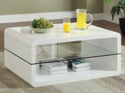 Coaster Furniture Elana Glossy White 3pc Coffee Table Set