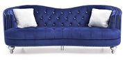 Glory Furniture Jewel Blue Velvet 3pc Living Room Set