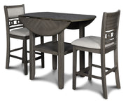 New Classic Furniture Gia Gray 42 Inch Drop Leaf 3pc Counter Height Set