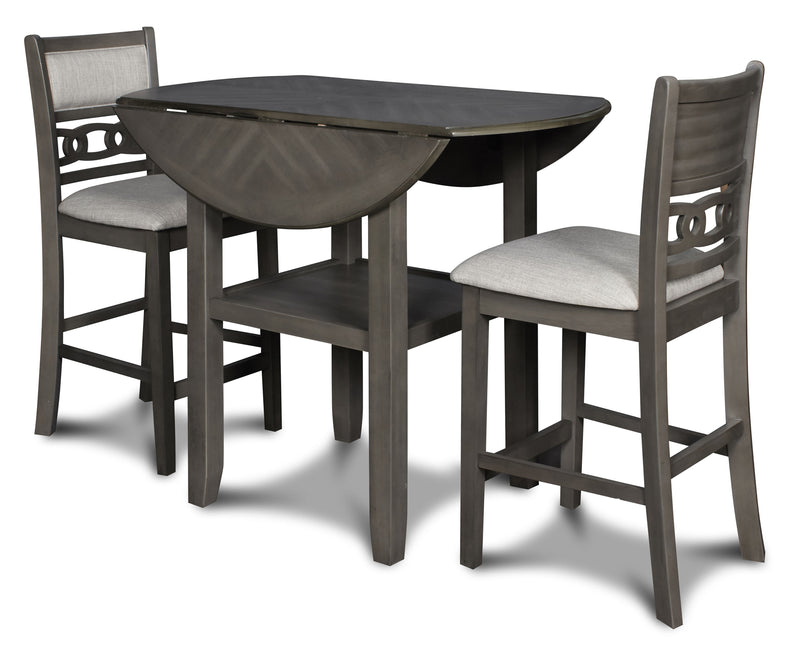 New Classic Furniture Gia Gray 42 Inch Drop Leaf 3pc Counter Height Set