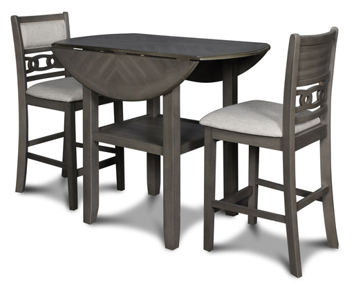 New Classic Furniture Gia Gray 42 Inch Drop Leaf 3pc Counter Height Set