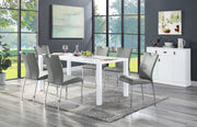 Acme Furniture Pagan White Gray 7pc Dining Room Set