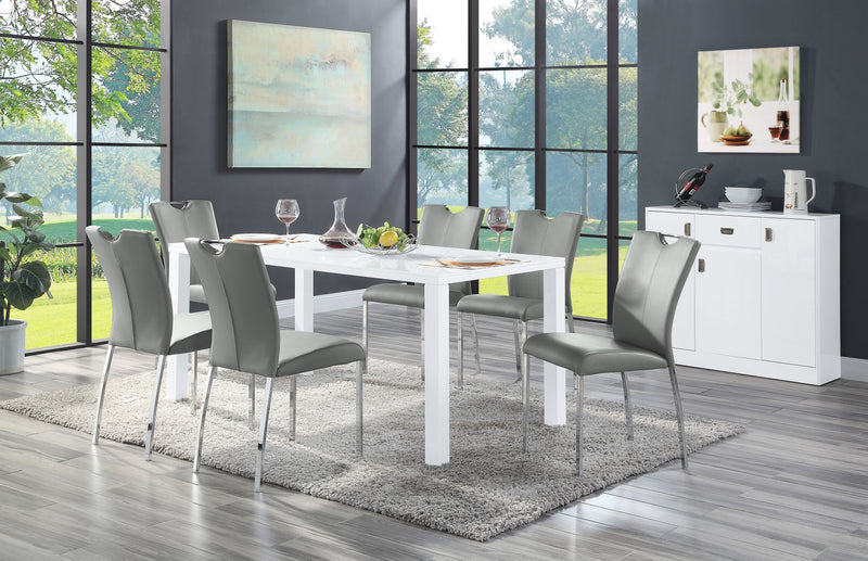 Acme Furniture Pagan White Gray 7pc Dining Room Set