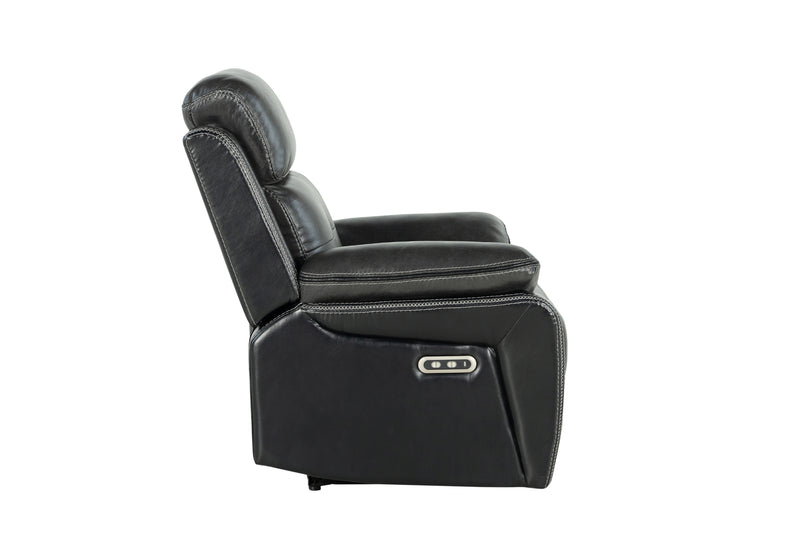 Global Furniture U5050 Black Charcoal Power Reclining Sofa