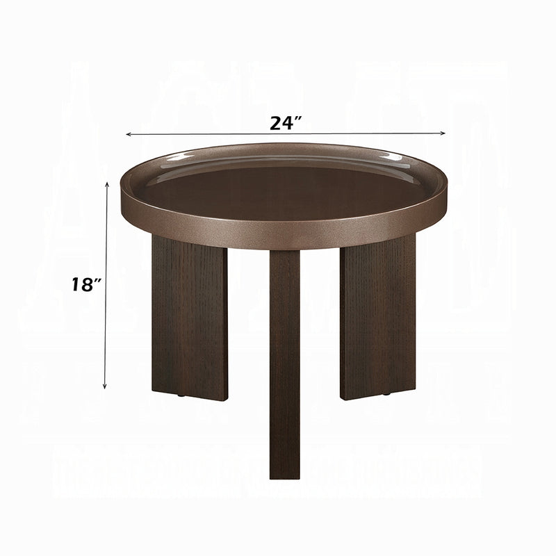 Acme Furniture Lakita Dark Blond Smoked Oak End Table