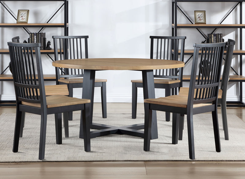 Steve Silver Magnolia Black Round 7pc Dining Set