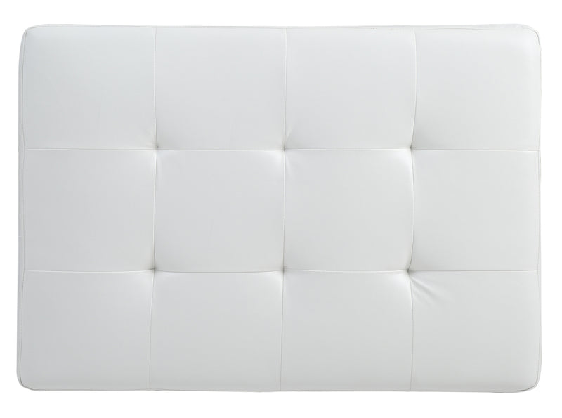 Glory Furniture Revere White Faux Leather Ottoman