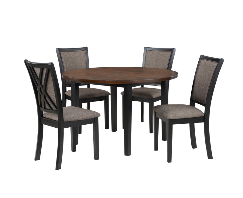 New Classic Furniture Potomac Brown 48 Inch Round 5pc Dining Set