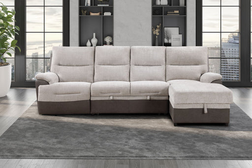 Global Furniture U3822 Beige Brown Sectional with USB