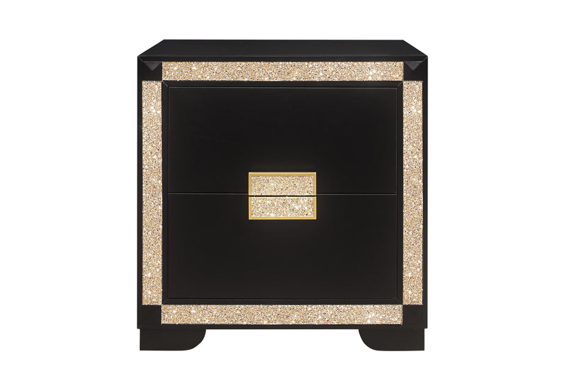 Global Furniture Blake Black Gold Nightstand