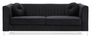 Glory Furniture Delray Black Velvet Microsuede Sofa