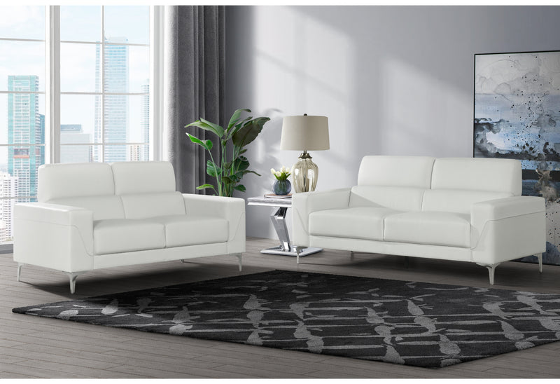 Global Furniture U6109 White 2pc Living Room Set