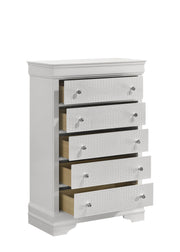 Galaxy Home Blaze White 5 Drawer Chest