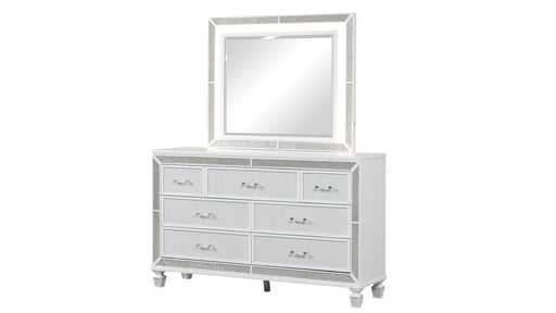 Galaxy Home Crystal White Dresser and Mirror