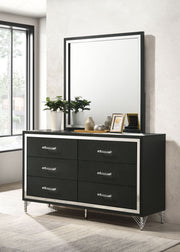 Coaster Furniture Lucia Black Dresser and Mirror