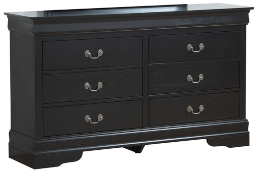 Glory Furniture Louis Phillipe Black Solid Wood Dresser