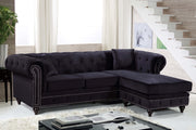 Meridian Furniture Sabrina Navy Velvet 2pc Reversible Sectional
