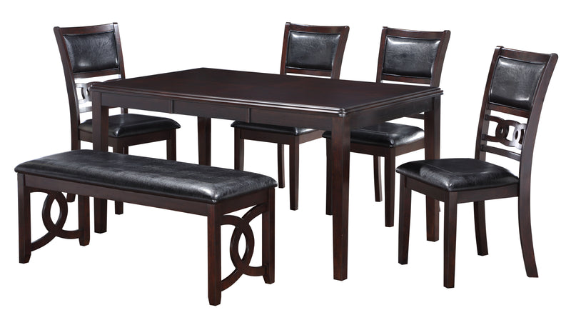 New Classic Furniture Gia Brown PU 46 Inch Dining Bench