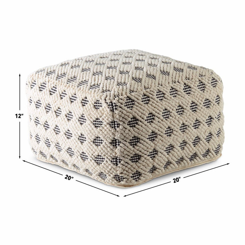 Steve Silver Kodi White Square Pouf