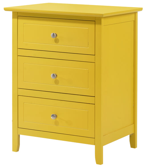 Glory Furniture Daniel Yellow 3 Drawers Nightstand
