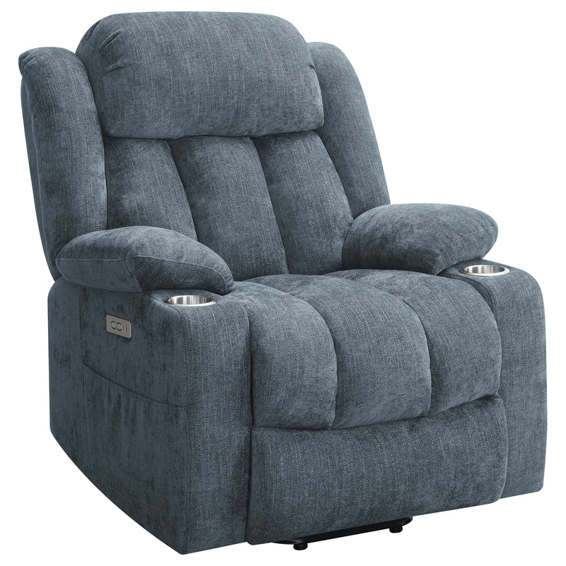 Coaster Furniture Houston Slate Blue Power Lift Recliner