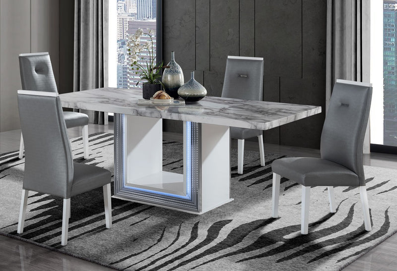 Global Furniture Ylime Grey White 5pc Dining Room Set