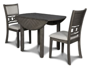 New Classic Furniture Gia Gray 42 Inch Drop Leaf 3pc Dining Set