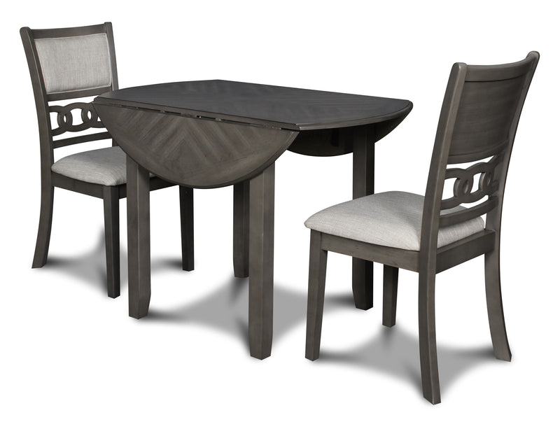 New Classic Furniture Gia Gray 42 Inch Drop Leaf 3pc Dining Set
