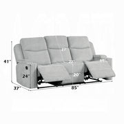Acme Furniture Galya Light Gray Motion Sofa
