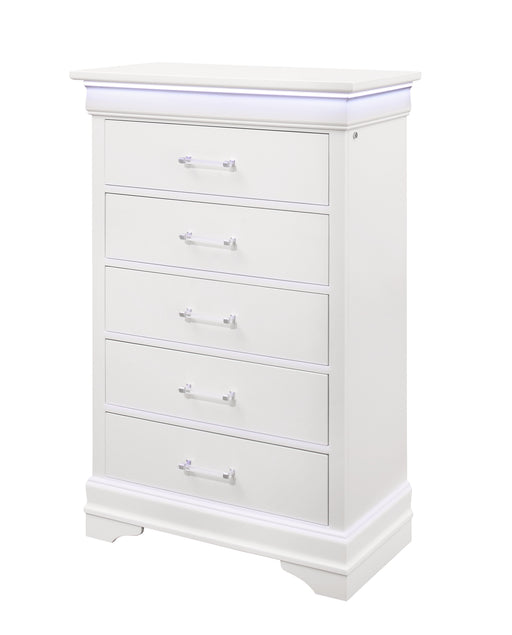 Global Furniture Charlie White Chest with LED