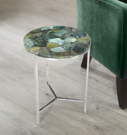 Steve Silver Foster Green jasper Top Chairside Table