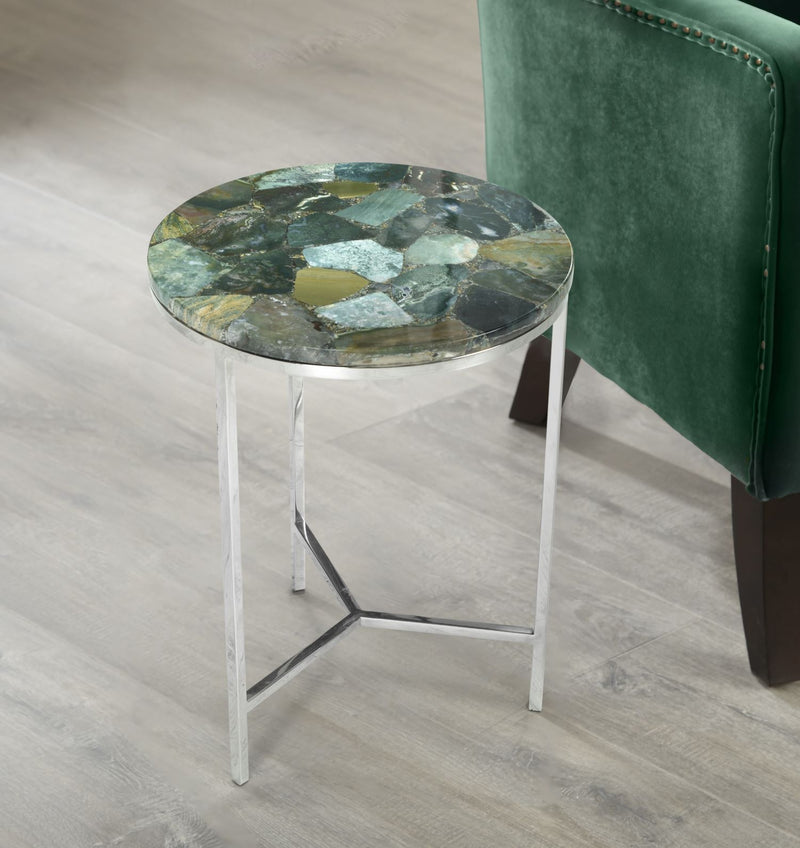 Steve Silver Foster Green jasper Top Chairside Table