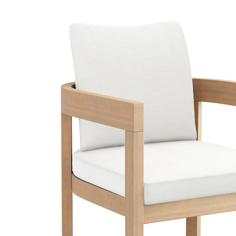 New Classic Furniture Wesley Brown White Patio Side Chair with Cushion