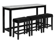 New Classic Furniture Celeste Black 4pc Theater Bar Table Set