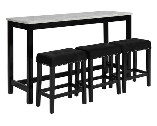 New Classic Furniture Celeste Black 4pc Theater Bar Table Set