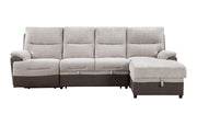 Global Furniture U3822 Beige Brown Sectional with USB