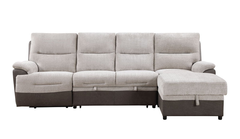 Global Furniture U3822 Beige Brown Sectional with USB