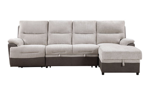 Global Furniture U3822 Beige Brown Sectional with USB