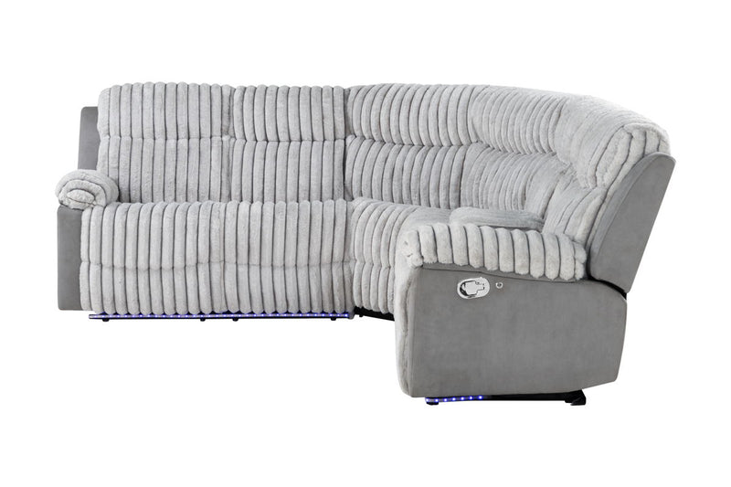 Global Furniture U6028 Grey Sectional with LED