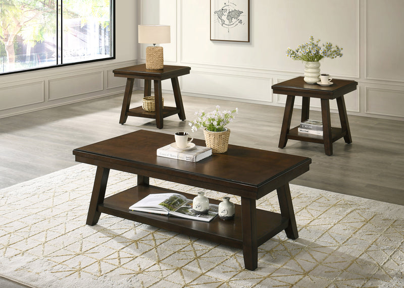 Crown Mark Brady Cappucino 3pc Coffee Table Set