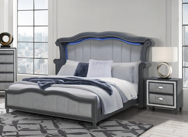 Global Furniture Vanna Dark Grey Nightstand