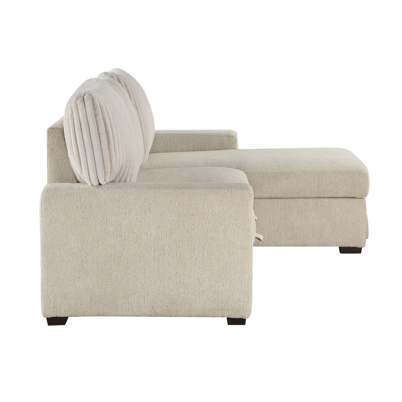 Home Elegance Gallatin Beige 2pc Sectional with Right Chaise