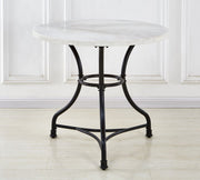 Steve Silver Claire White Marble Top Round Dining Table