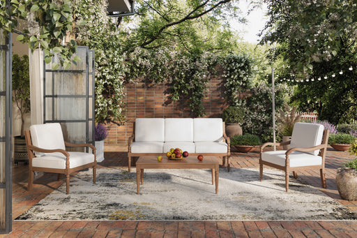 New Classic Furniture Savannah White 4pc Outdoor Seating Set
