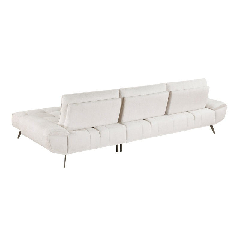 Home Elegance Dominic Beige 2pc Sectional with Right Chaise