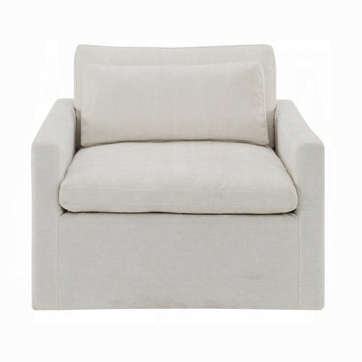 Acme Furniture Frederick Ivory Swivel Chair with Pillow