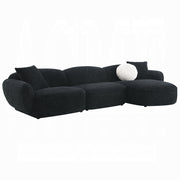 Acme Furniture Lucifer Black Sectional Sofa with 3 Pillows