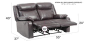 Glory Furniture Ward Gray Faux Leather Double Reclining Love Seat